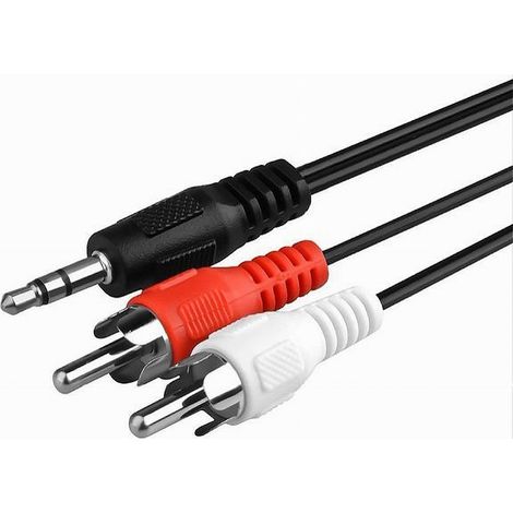 MaxTech - Cavo Audio Da Jack 3,5mm A 2 Rca Maschio 1.5 Metri Per Casse Strumento Acustico - (1/2)