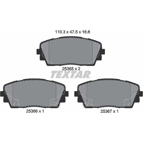 Kit de plaquettes de frein, frein à disque Textar 2536501 DODGE 581011YA00