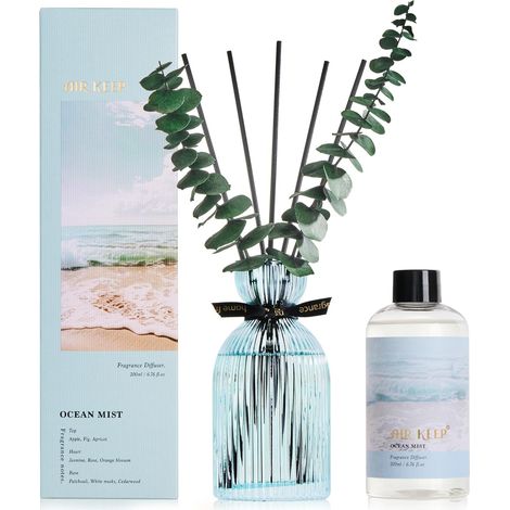 Home Fragrance Diffuser 200ML - Ocean Mist - Fragrance Diffuser with 6 Sticks, Decorative Glass Bottle for Bathroom, Bedroom (1/5)