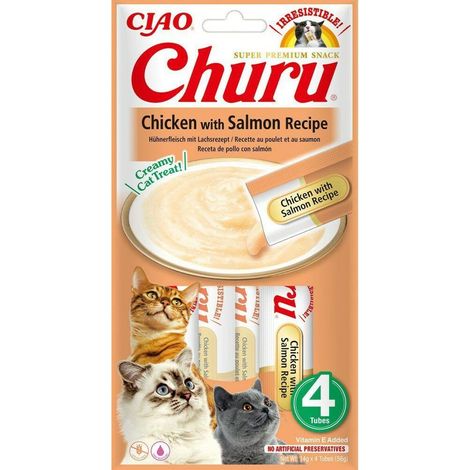 Inaba churu chicken with salmon recipe - goma para gatos - 4x14 g