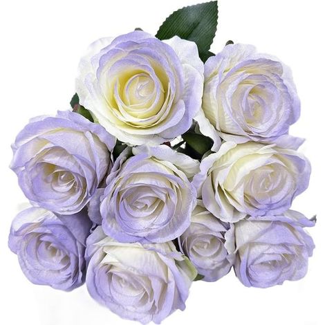 Bouquet di rose artificiali a 9 teste (45,7 cm), bouquet di rose artificiali in seta vintage per decorazioni nuziali, casa, tavolo, cucina, ufficio, giardino, verde.