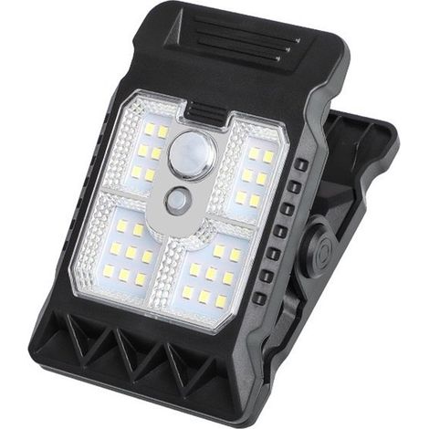 1 Stück 800 lm Solar LED Lampe mit Bewegungsmelder für den Außenbereich für Camping, Zelt, Laterne, Klemme, Wand, wasserdicht, Garten, COB, Terra (1/5)