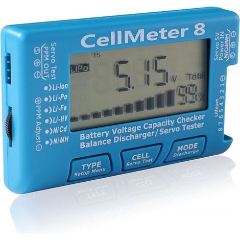 Digital Battery Capacity Tester, Battery Capacity Voltage Checker Tester, for LiPo Life Li-ion NiHV NiMH Nicd Batteries (1/5)