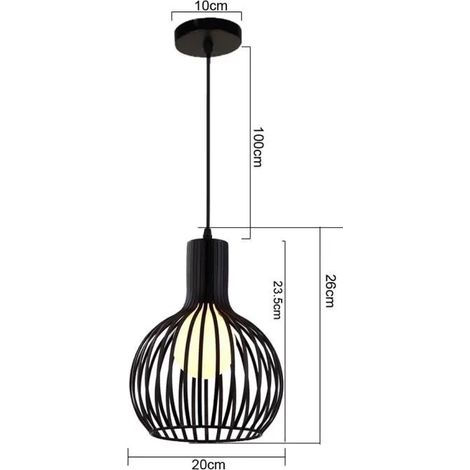 Plafonnier Lustre en Forme Calebasse Suspension Luminaire - Decor Salon Restaurant Chambre 20x26 cm (1/4)