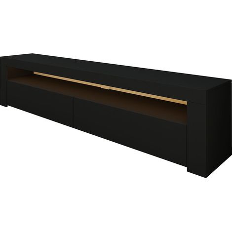 Porta TV in legno "Bati" - 150 x 36 x 46 cm - Nero