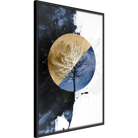Affiche Murale Encadrée "Harmony of Opposites" 21 x 30 cm Noir