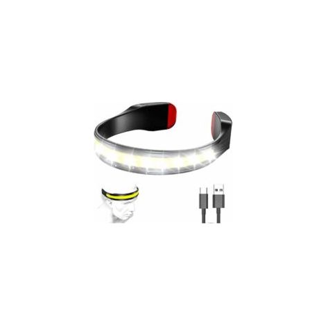 Linterna frontal recargable - Linterna frontal LED ultrabrillante, ligera e impermeable, ángulo de haz de 230°, 3 modos, 500 lúmenes, resistente al agua IPX6, con luz de fondo roja, ideal para acampar