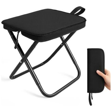 Tabouret Pliant, Léger avec Tabouret Pliable, Tabouret De Camping Pliable en Acier - Capacité De Charge De 120 Kg, PêChe, Jardin, Campings, Plage Et Voyage