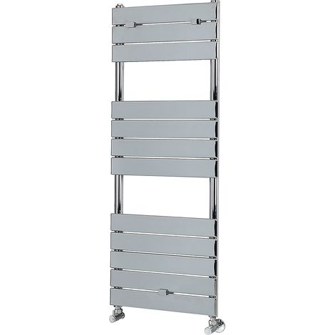 Milano Lustro Chrome Flat Panel Heated Towel Rail Radiator - 1213mm x 450mm (1/4)