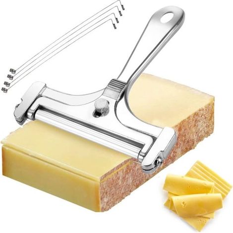 Irovami Verstellbarer Käseschneider aus Edelstahl – Aluminiumlegierung, 4 Ersatzdrähte, einstellbare Schnittstärke – Ideal für Platten, Sandwiches und die Küche (1/5)