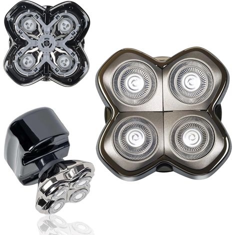 Lot de 1 Tête de rechange rotative 4 têtes, Acier inoxydable, Compatible Pitbull et Butterfly Kiss, Pour homme et femme