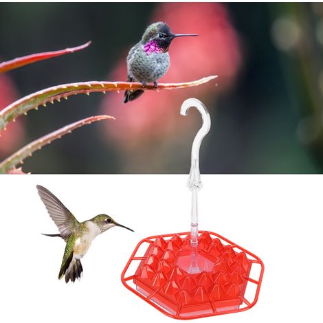 Mangeoire suspendue pour colibris, mangeoire automatique pour oiseaux, mangeoire suspendue d'extérieur, abreuvoir pour oiseaux, rouge. (1/5)