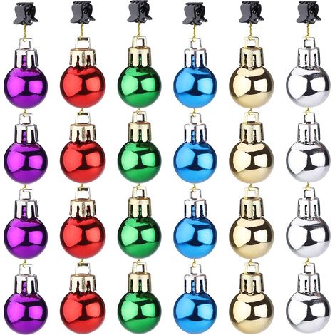 24 Mini Adornos de Barba y Cabello de Papá Noel, Adornos Decorativos para Fiestas Navideñas (1/4)