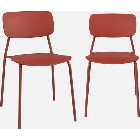 Silla de jardín apilable de acero y plástico, set de 2 (1/5)