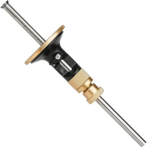 Herramienta de marcado - Cuchillo para trabajar la madera - Herramienta para trabajar la madera - Marcado de ruedas - Para maderas duras (aleación de aluminio y latón) (1/4)