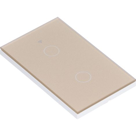 Interrupteur tactile mural double (norme américaine) pour télécommande Zigbee Tuya avec commande vocale, 100–240 V CA. (1/5)