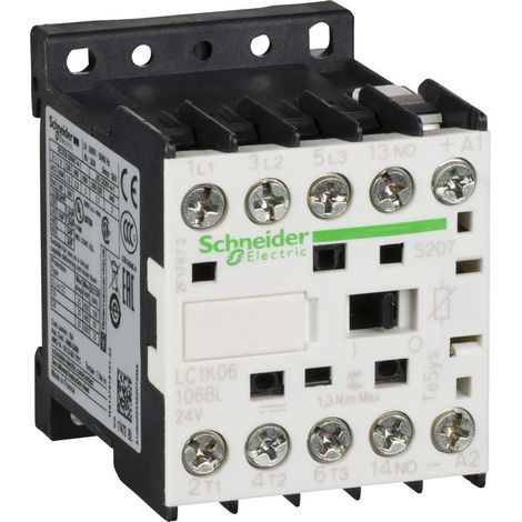 TeSys K contacteur 3P+1F 6A AC3 440V 24VBC cosses fermées ferroviaire LC1K06106BLS207