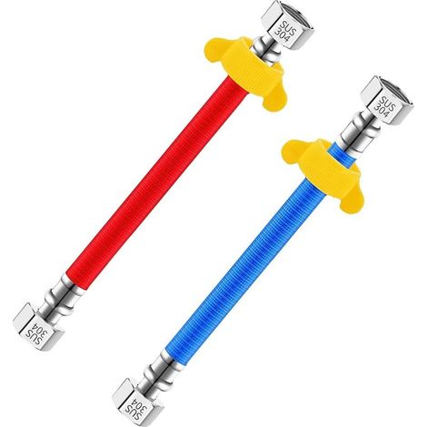 2 Pièces Tuyaux D'entrée Flexibles en Acier Inoxydable 304, G1/2" Connecteurs de tuyau pour Chauffe-Eau Eau Chaude et Froide, 20CM (1/5)