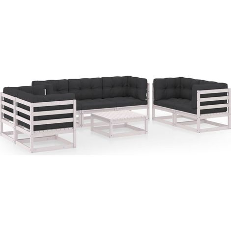 Maison Exclusive - 8-tlg. Garten-Lounge-Set mit Kissen Kiefer Mas