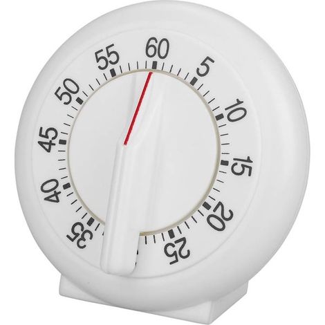 Küchenwecker mit 60 Minuten Countdown und Erinnerungsfunktion Weißer, runder Kochwecker mit großem Countdown Timer Küchenaccessoire Küchentimer K (1/5)