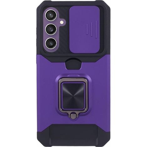 Gepanzertes Gehäuse für Samsung Galaxy S23 FE, mit Kameraauszug und Kartensteckplatz, lila + 9H-Glas (1/5)