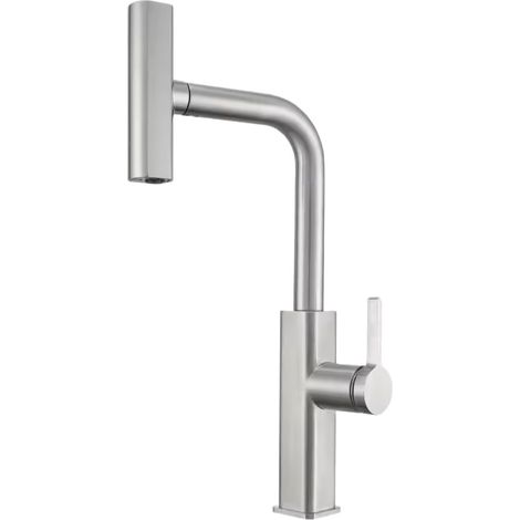 Robinet Cuisine Extractible Acier Inoxydable 304, Mitigeur Evier 3 Modes Jet Pluie, Eau Chaude Froide -Alovez-WCY (1/4)