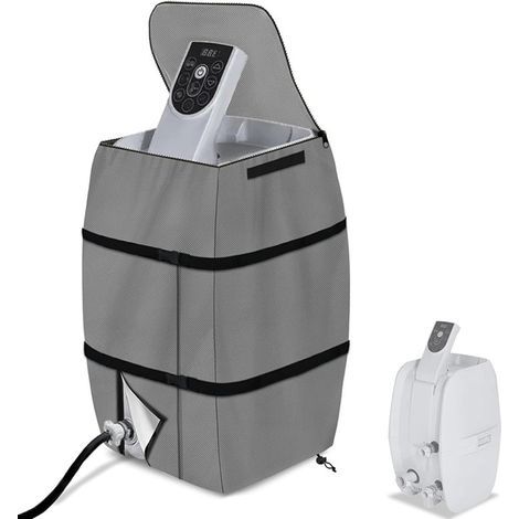 Housse de Chauffage pour Spa, 42 x 38 x 54 cm, étanche, abri pour Spa, auvent Pliable et réglable avec Cordon de Serrage et Boucle, Housse de Spa Portable avec Sangle de poignée(Gris) (1/4)