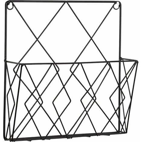 Porte-revue mural multifonctionnel en métal pour ranger vos magazines ou journaux(noir) (1/5)