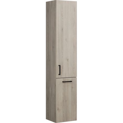 Armoire haute Burg Eqio en mélaminé 1760 x 350 x 320 mm Chêne D.Flanelle GR0234