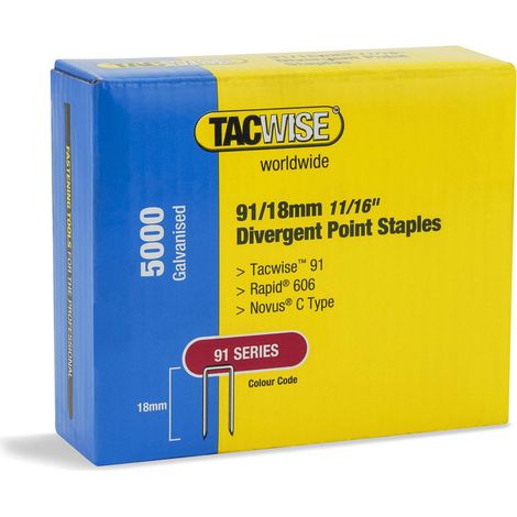 Agrafes à Couronne Étroite Galvanisées 91/18 mm, Lot de 5000 (1/3)