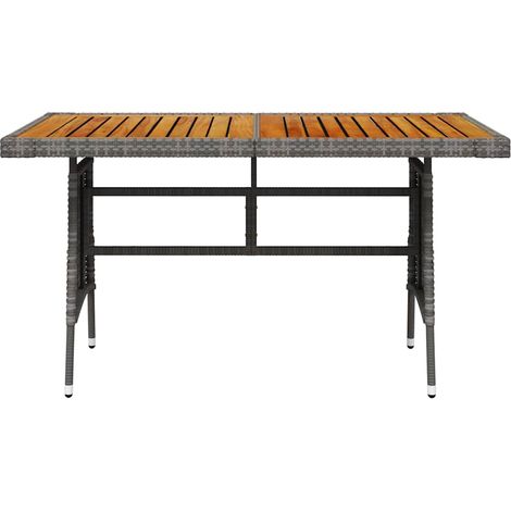 Maison Exclusive - Gartentisch Grau 130x70x72 cm Poly Rattan & Ma (1/4)