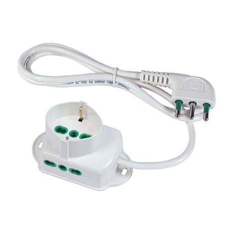 MULTIPRESA BIPASSO + SCHUKO FME - BIANCO POSTI 3 2P+T 16A n°XMMQ 3X10 MT 15- 2 pezzi