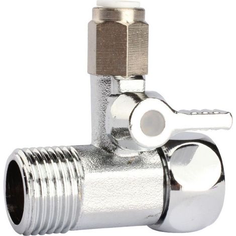 Valve à Trois Voies en Laiton Massif, Connecteur Intégré pour Purificateur d’Eau, Métal avec 3 Orifices 3/8, 1/2, 1/2 Pouces (1/3)