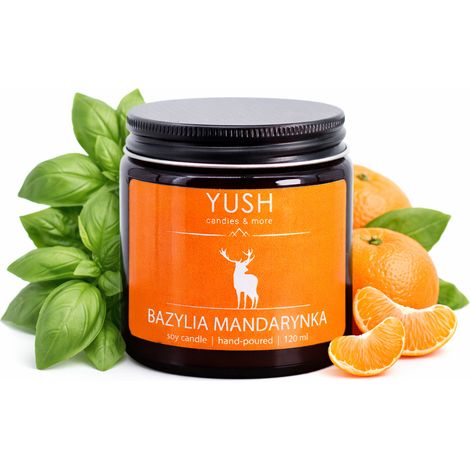 Candela di soia al mandarino e basilico dolce - Yush - 120 ml (1/5)