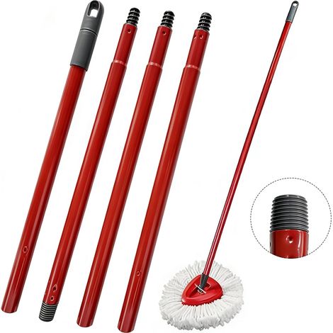 Replacement handle compatible with Vileda Turbo Spin Mop, 72/105/138cm EasyWring adjustable four-section mop handle accessory for floor cleaning