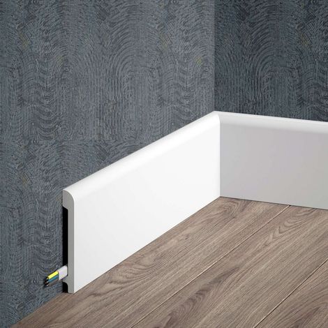 PROVISTON Sockelleiste 13 x 99 x 2000 mm Weiß Fußleiste Mit Kabelkanal Klassisch Hochwertig Robust Langlebig 1 Stück (1/5)
