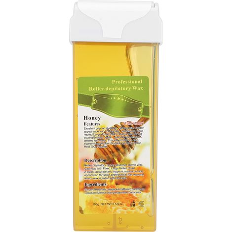 Lot de 2 Rouleaux de Cire Chaude 100g pour Dépilation Professionnelle à Domicile, Chauffeur de Cire, Épilation Corps et Visage, Miel. (1/5)