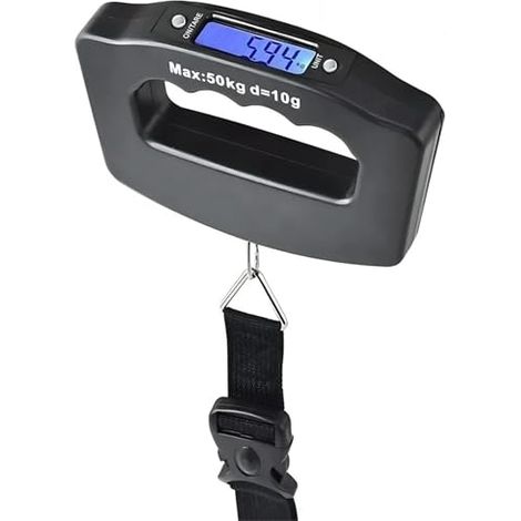 Báscula electrónica portátil para equipaje de hasta 50 kg con retroiluminación (correa tipo 2, 1 unidad) (1/5)