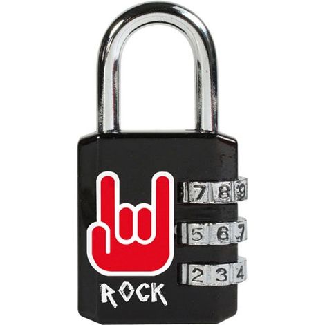 Master Lock 1509EURDROCK Cadenas à Combinaison avec Motif Imprimé, Rock, 6,2 x 3,2 x 1,4 cm