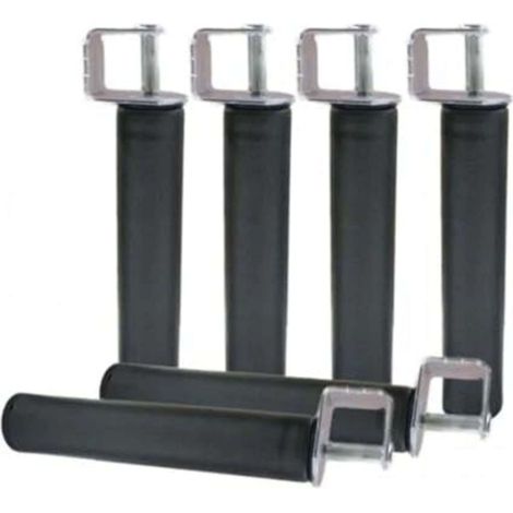 Pack 6 Patas para Somier + 6 Abrazaderas con Forma Cilindrica en Metal (30 cm) (1/2)