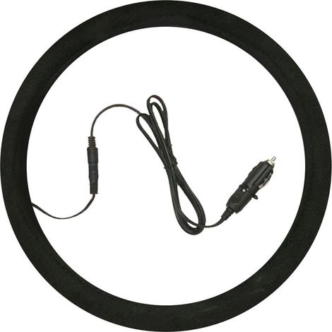 VURAHOME - Couvre-volant chauffant pour voiture noir (1/4)