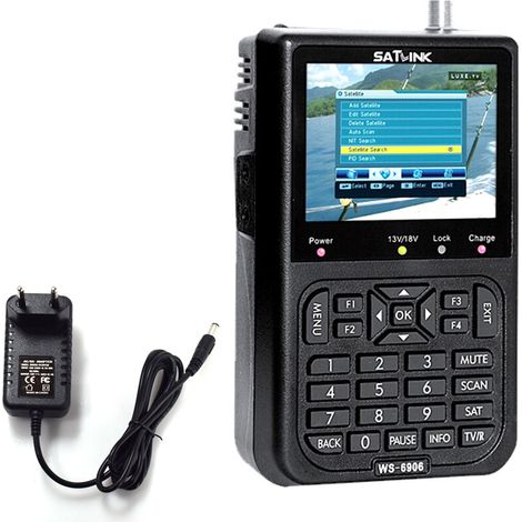 VURAHOME - SATLINK WS6906 Compteur de recherche de signal satellite numérique de données d'affichage à cristaux liquides de 3,5 pouces (1/5)