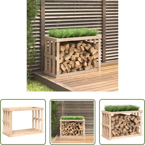 Bois de chauffage - Porte-bûches d’extérieur 108x52x74 cm Bois massif de pin (1/5)