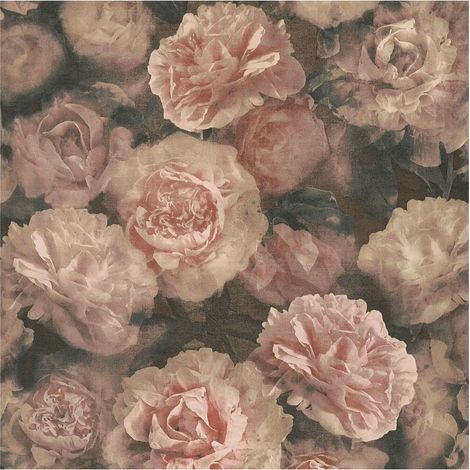 Flowers wallcovering wall Profhome 374022 non-woven wallpaper slightly textured with floral pattern matt pink red black 5.33 m2 (57 ft2) (1/5)