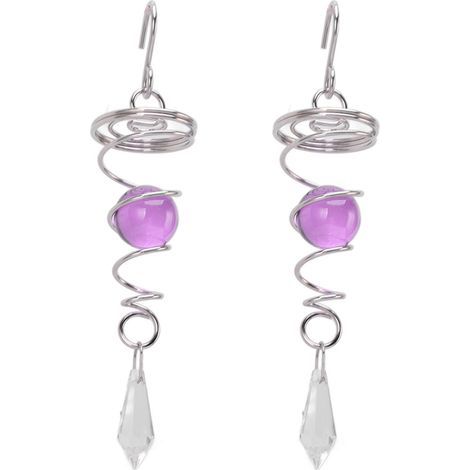 Carillons éOliens Rotatifs 2 PièCes Carillons éOliens en Acier Inoxydable RéSistant aux Hautes TempéRatures Jardin Artisanal Exquis pour Appartement de Ville Violet. (1/5)