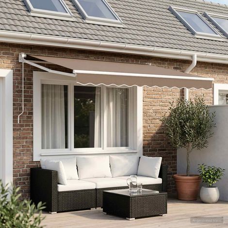 vidaXL Auvent rétractable Taupe 3 x 2,5 m 100% Polyester et Aluminium