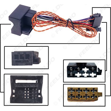 Compatible with RCN210 CD player installation: Volkswagen ISO small to large lossless converter cable with CAN gateway cable, double-ended cable. (1/4)