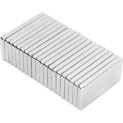 Aimant Néodyme - 20 x 10 x 2 mm - Terre Rare - Pour Bricolage Artisanat Science Industrie - 20 Pièces