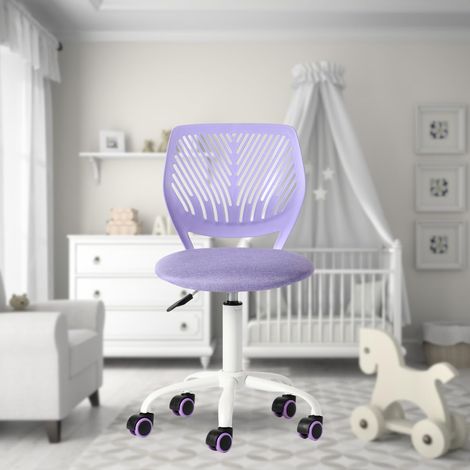 Chaise de Bureau Polyvalente pour Enfants, Chaise de Travail sans Accoudoirs à Hauteur Réglable, Chaise d'Étude Pivotante Colorée pour L'école et Le Bureau à Domicile, Violet Morandi (1/5)