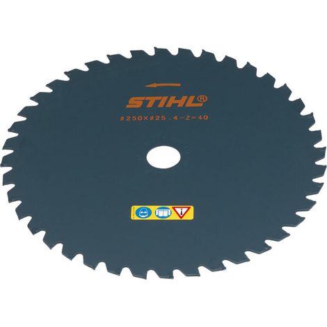 Stihl – Lame de débroussailleuse 250 mm 40 dents – Acier pour fauchage herbes hautes et buissons – 40007133806